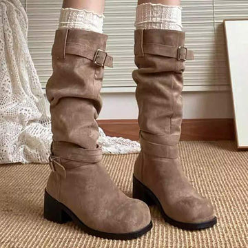 Women's Chunky-Sole Slouchy Riding Boots