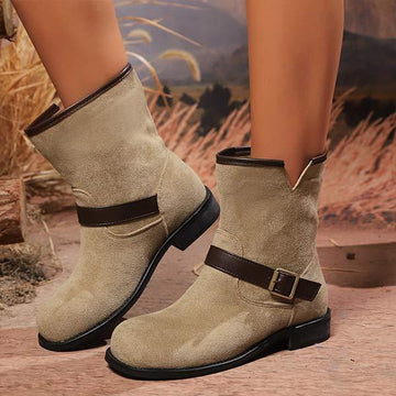 Women's Flat Western Cowboy Ankle Boots