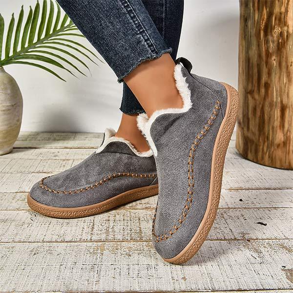 Women's Flat Thickened Fleece-Lined Warm Shoes