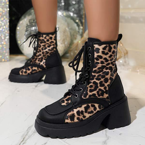 Women's Chunky Heel Platform Martin Boots