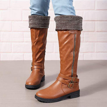 Women's Vintage Low Heel Knee-High Boots