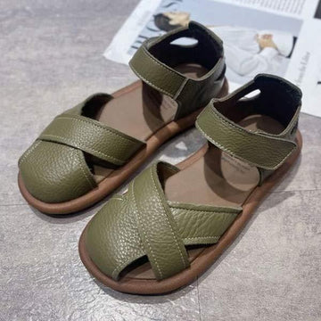 Women's Flat Casual Velcro Roman Sandals