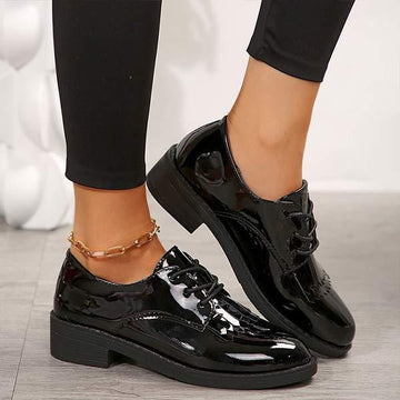 Women's Chunky Heel Lace-Up Oxfords