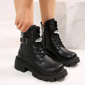 Women's Vintage Thick-Soled Buckle Ankle Boots