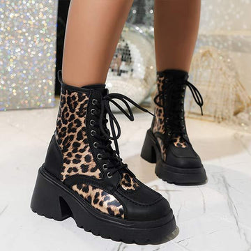 Women's Chunky Heel Platform Martin Boots