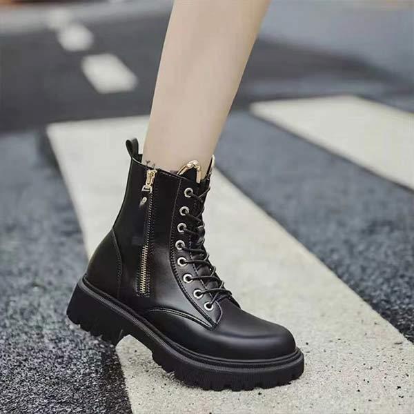 Women's Thick-Soled Side Zipper Martin Boots