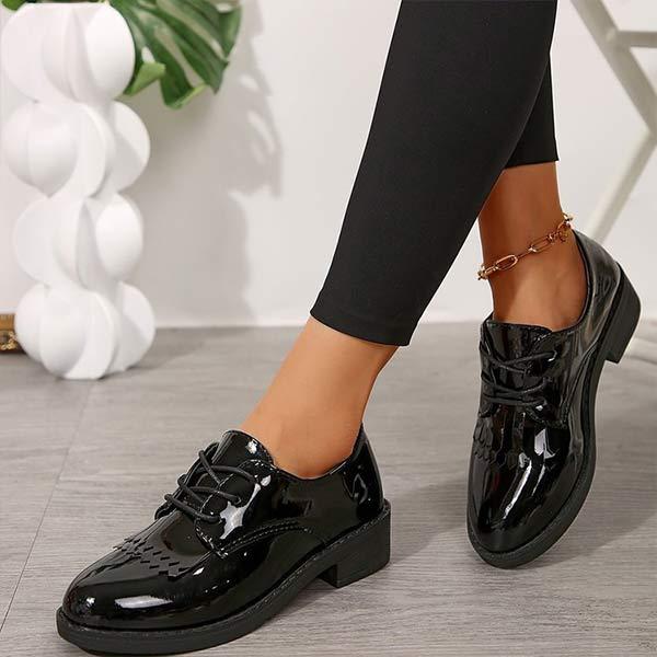 Women's Chunky Heel Lace-Up Oxfords