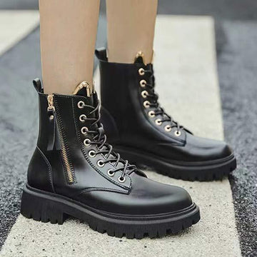 Women's Thick-Soled Side Zipper Martin Boots