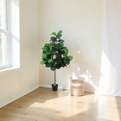 5.5FT Artificial Fiddle Leaf Fig Tree, Large Faux Ficus Lyrata Floor Plant with Planter