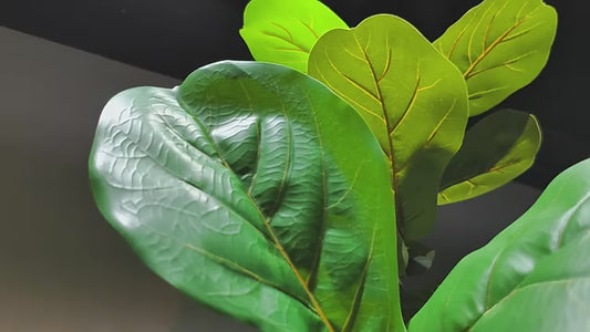 7FT Artificial Fiddle Leaf Fig Tree, Realistic Faux Potted Plant with Black Pot