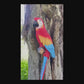 Lifelike Hanging Scarlet Macaw Statue, 38" Weatherproof Resin Parrot Wall Decor