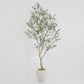 8.2FT Artificial Olive Tree, Tall Faux Potted Plant with Big White Planter for Indoor Decor