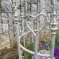 Vintage 29" Rustic White Iron Fence (2-Pack), Antique Heart Design Border, Trellis & Animal Barrier