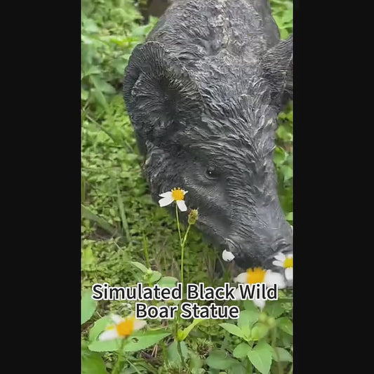 21" Majestic Wild Boar Garden Statue, Hand-Painted Textured Resin Sculpture for Patio & Lawn
