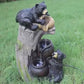 Bear Outdoor Water Fountain with LED Lights, 23.6" Resin Cascading Garden Decor