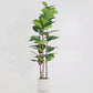 5.2FT Artificial Fiddle Leaf Fig Tree, Real Touch Faux Plant with White Decorative Pot