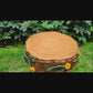 13.4" Whimsical Rabbit Tree Stump Stool, Hand-Painted Resin Side Table for Garden & Fall Decor