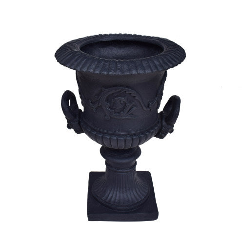 Classic Roman MGO Garden Urn Planter, 28.25" Wide Floral Relief Flower Pot with Handles