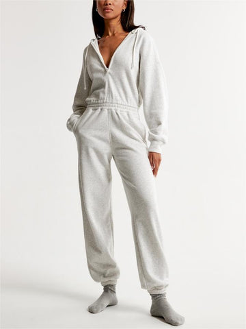 2024 New Women's Long Sleeve Fleece Jumpsuit