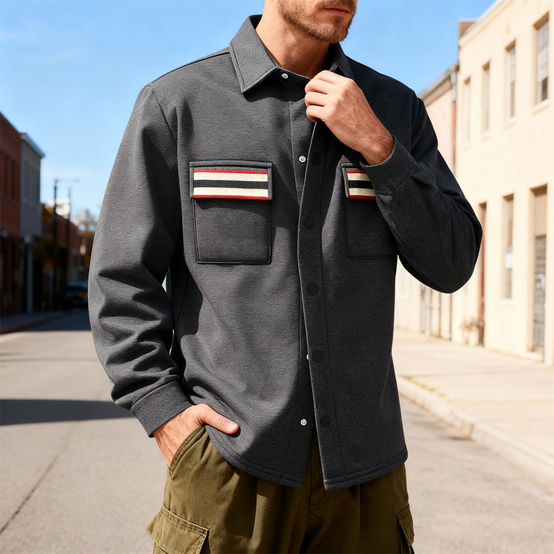 Men's Warm-Lined Shirt with Contrast Pockets