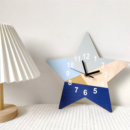 Nordic Geometry Star Shape Basswood Wall Clock