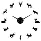 Antler Deer Head Deer Hunter Large Frameless DIY Wall Clock
