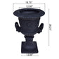 Classic Roman MGO Garden Urn Planter, 28.25" Wide Floral Relief Flower Pot with Handles