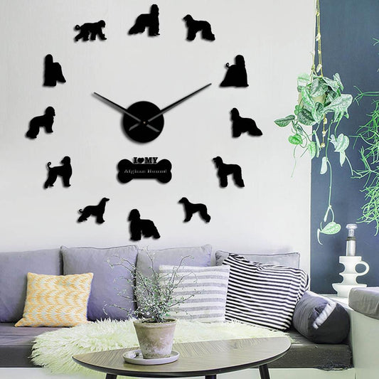 Afghan Hound Dog Lovers Large Frameless DIY Wall Clock Gift