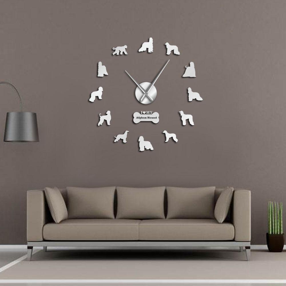 Afghan Hound Dog Lovers Large Frameless DIY Wall Clock Gift