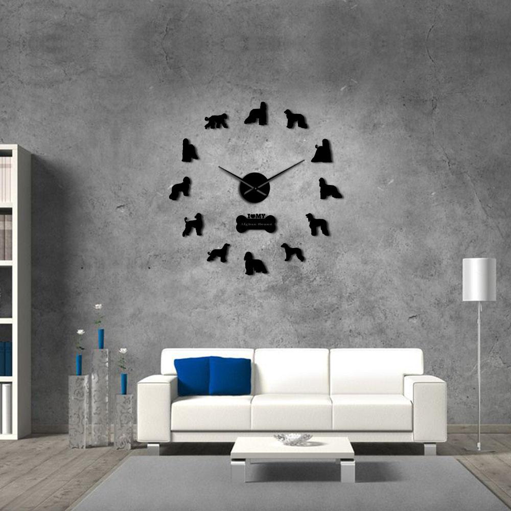 Afghan Hound Dog Lovers Large Frameless DIY Wall Clock Gift