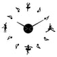 Ballet Girl Large Frameless DIY Wall Clock Music Lovers Gift