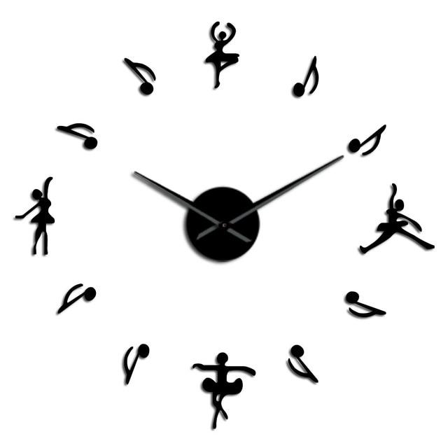 Ballet Girl Large Frameless DIY Wall Clock Music Lovers Gift