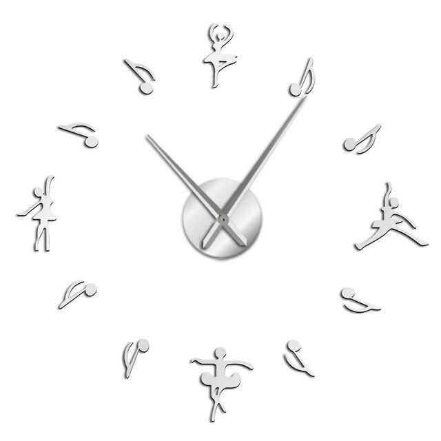 Ballet Girl Large Frameless DIY Wall Clock Music Lovers Gift