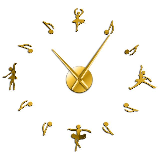 Ballet Girl Large Frameless DIY Wall Clock Music Lovers Gift