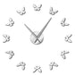 Beautiful Flying Butterflies Large Frameless DIY Wall Clock