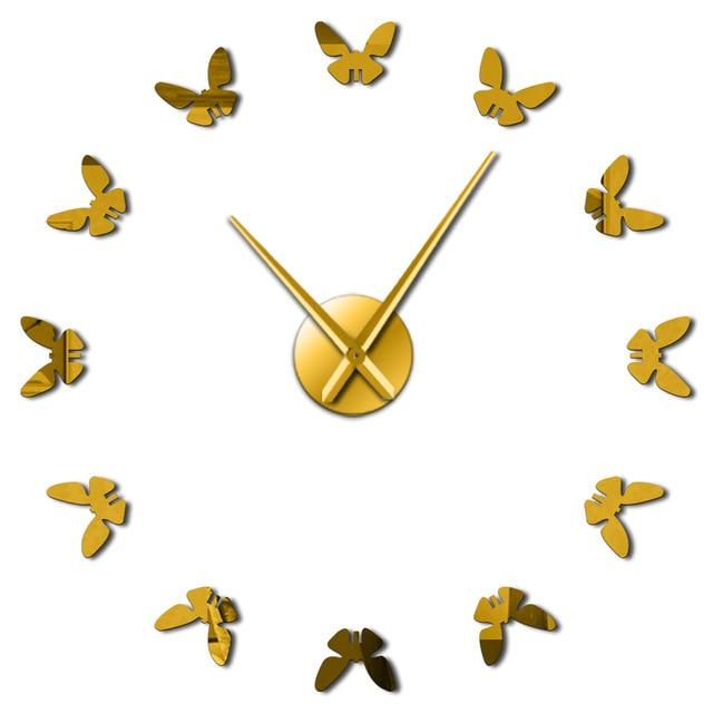 Beautiful Flying Butterflies Large Frameless DIY Wall Clock