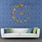 Beautiful Flying Butterflies Large Frameless DIY Wall Clock