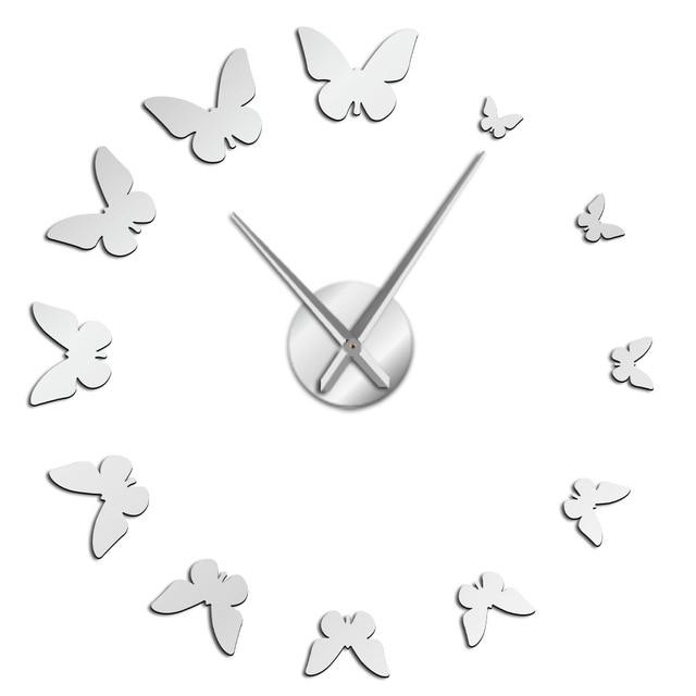 Beautiful Flying Butterflies Large Frameless DIY Wall Clock