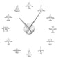 Flying Plane Fighter Jet Airplane Large Frameless DIY Wall Clock