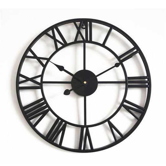 Retro Roman Number Large Metal Wall Clock Wall Decoration
