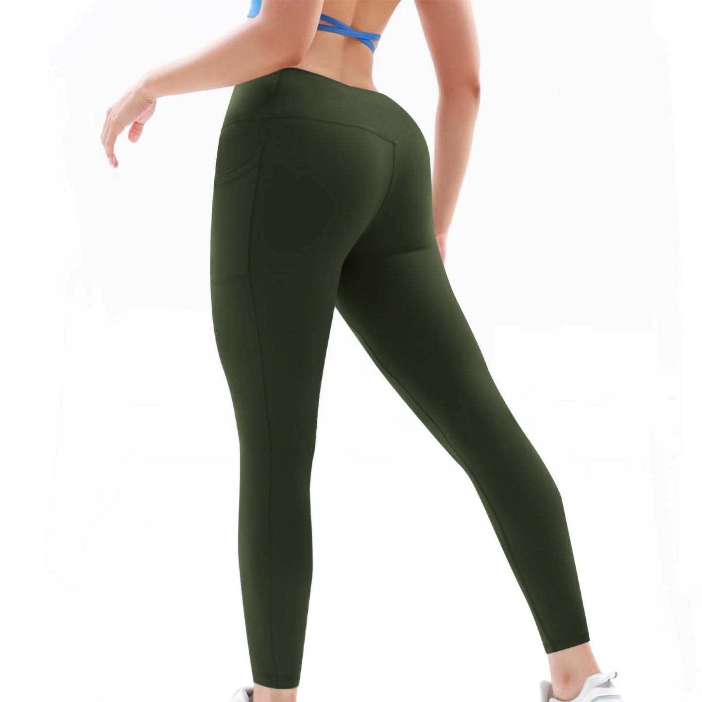 Butt Lifting Leggings Slim Full Length Gym Yoga Pants with Pockets