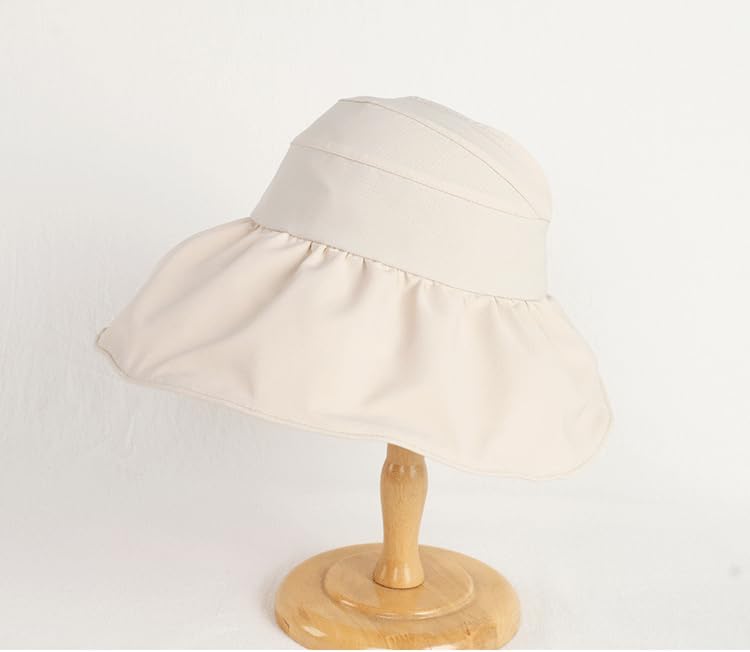 Womens Sun Visor-Hat Wide-Brim Foldable UV-Protection Tennis Hawaiian Empty-Top Beach-Sun-Hat for Summer