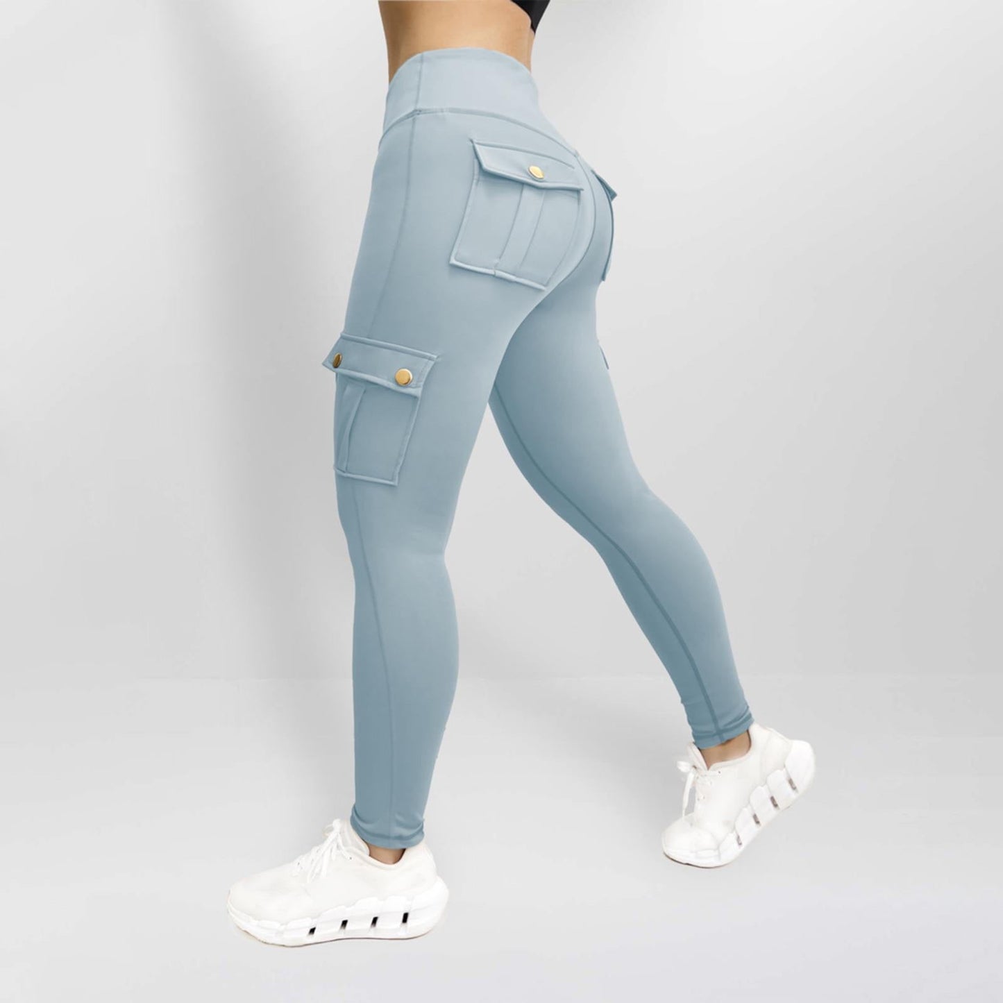 High Waisted Scrunch Butt Lifting Leggings Stretch Running Gym Sweatpants with Pockets