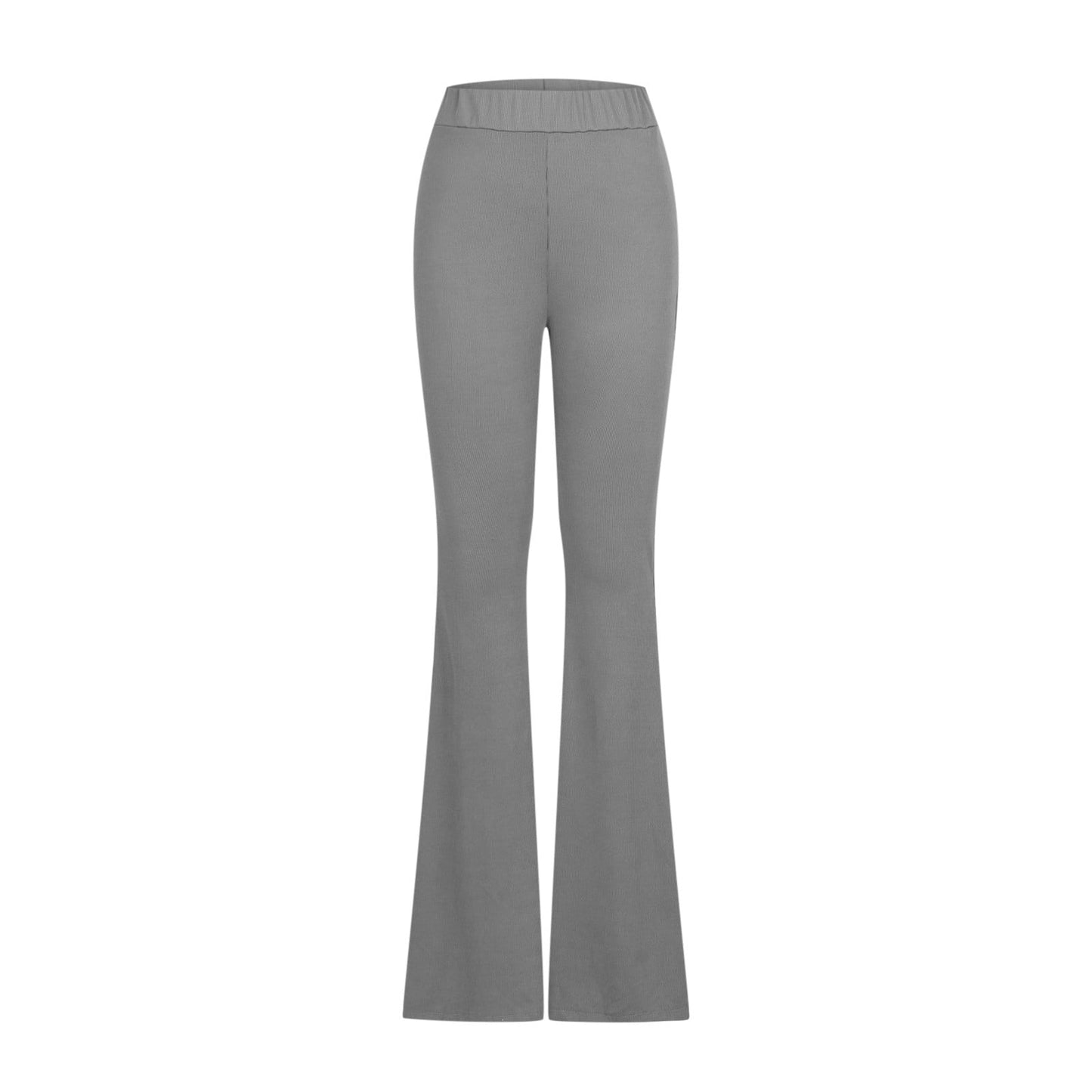 Slim Solid Color Flare Pants High Waisted Full Length Athletic Yoga Pants