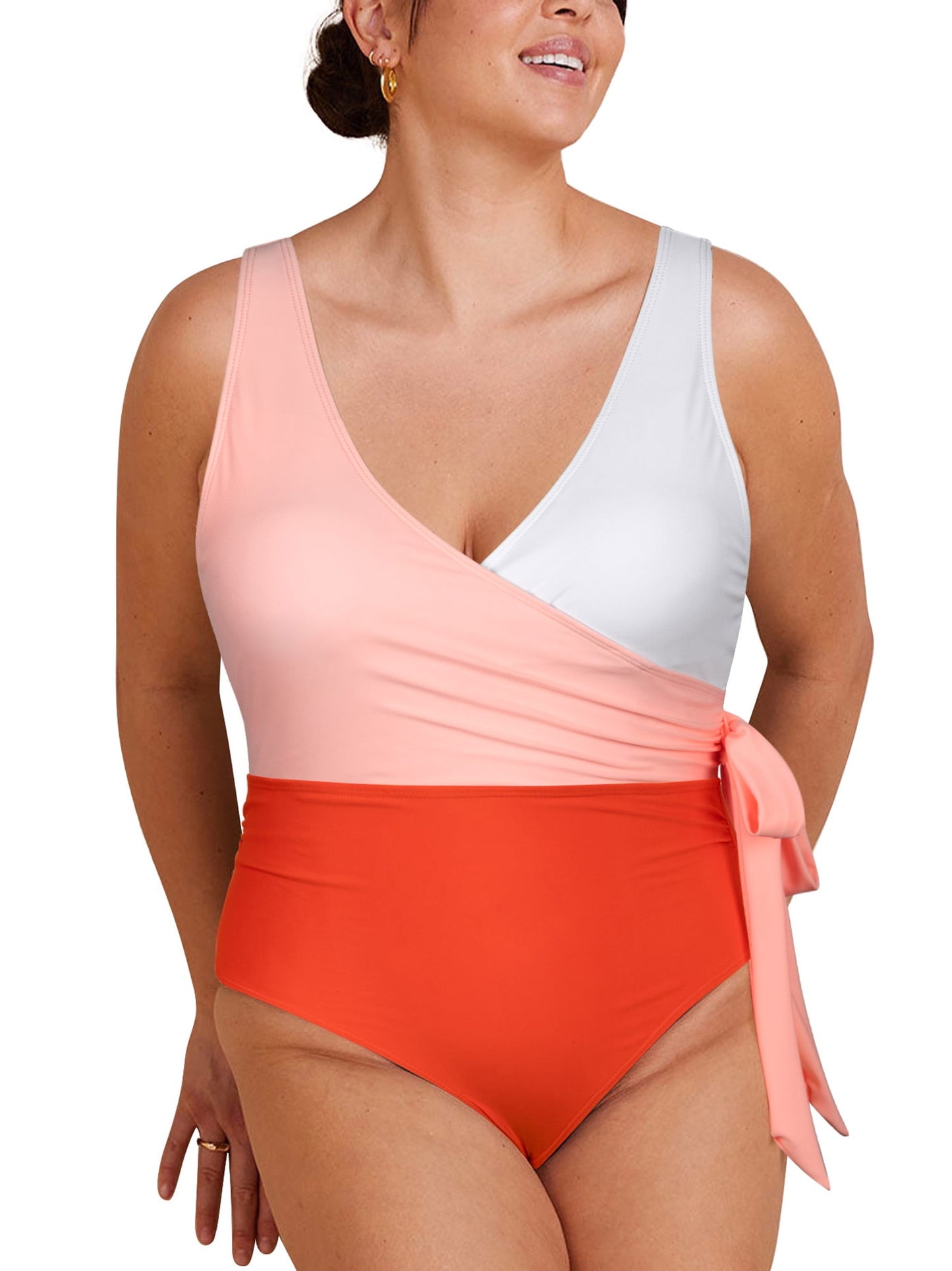 Plus Size One Piece Swimsuits Full Coverage Swimwear Tummy Control Bathing Suits