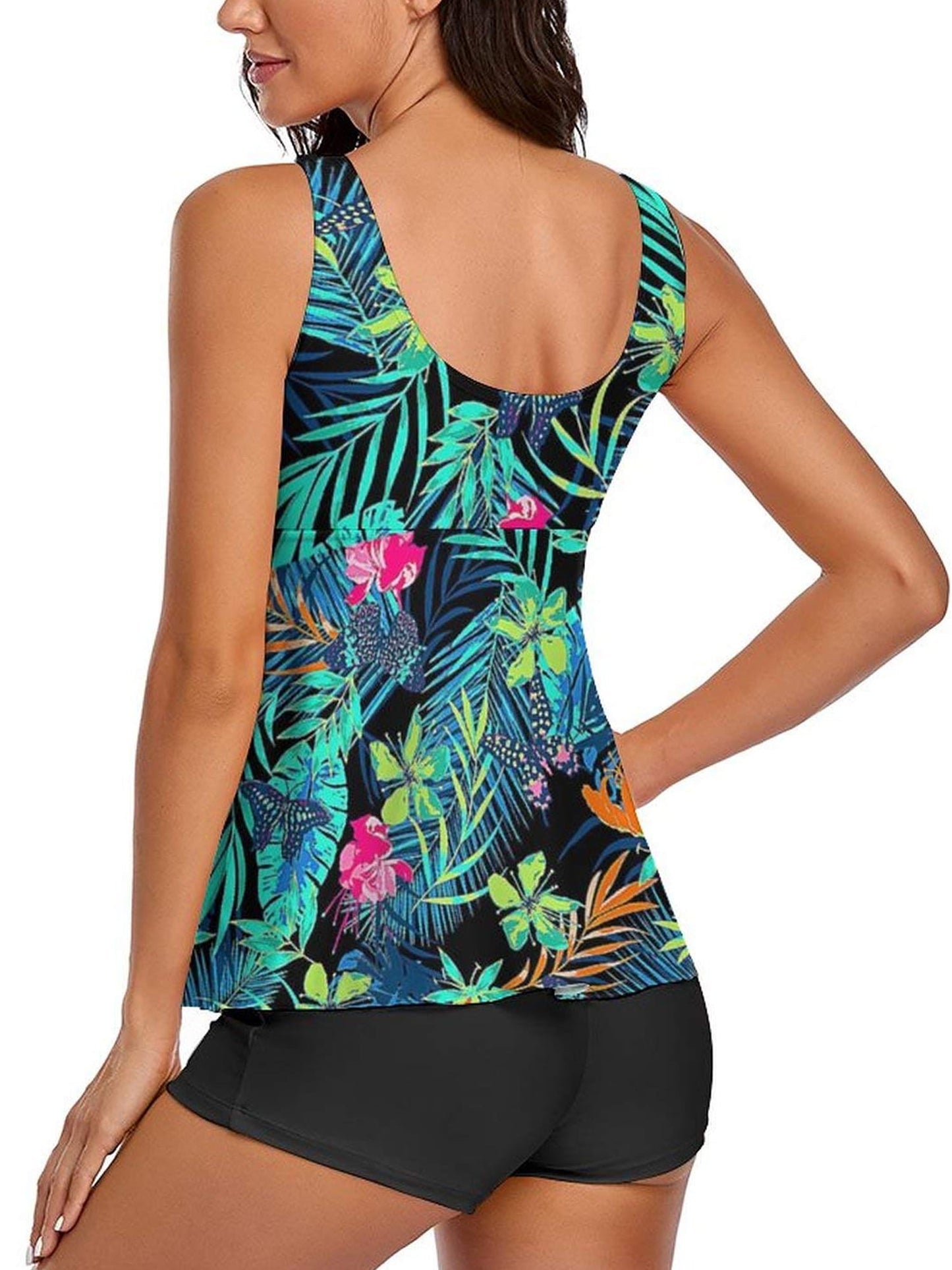 Retro Rainforest Style Tankini Swimsuits Two Piece Bathing Suits