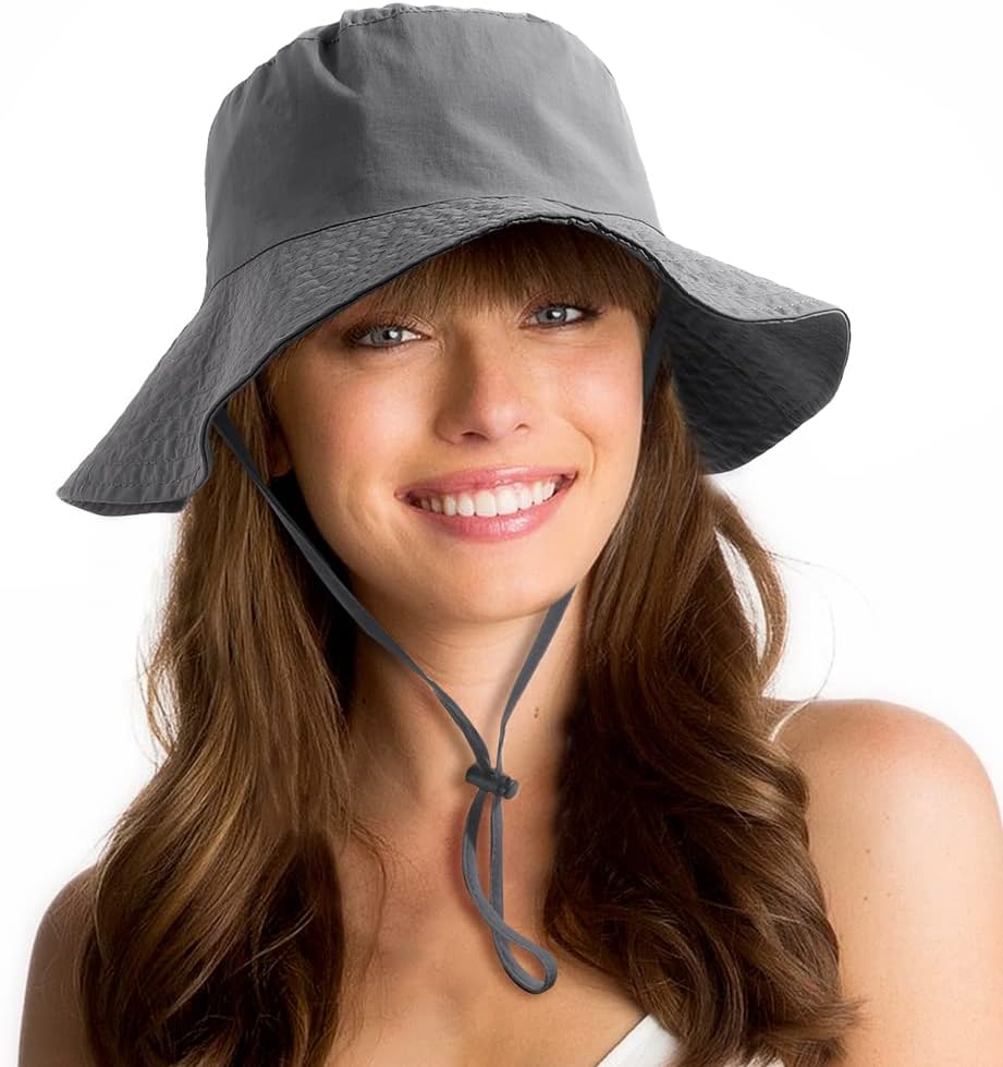 Waterproof Sun UPF 50+ Bucket Hat UV Protection Brimmed Boonie for Women Men Lightweight Outdoor Cap