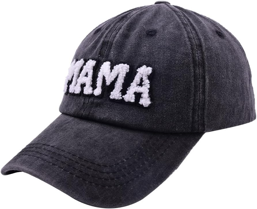 Washed Cotton Womens Mama Baseball Hat