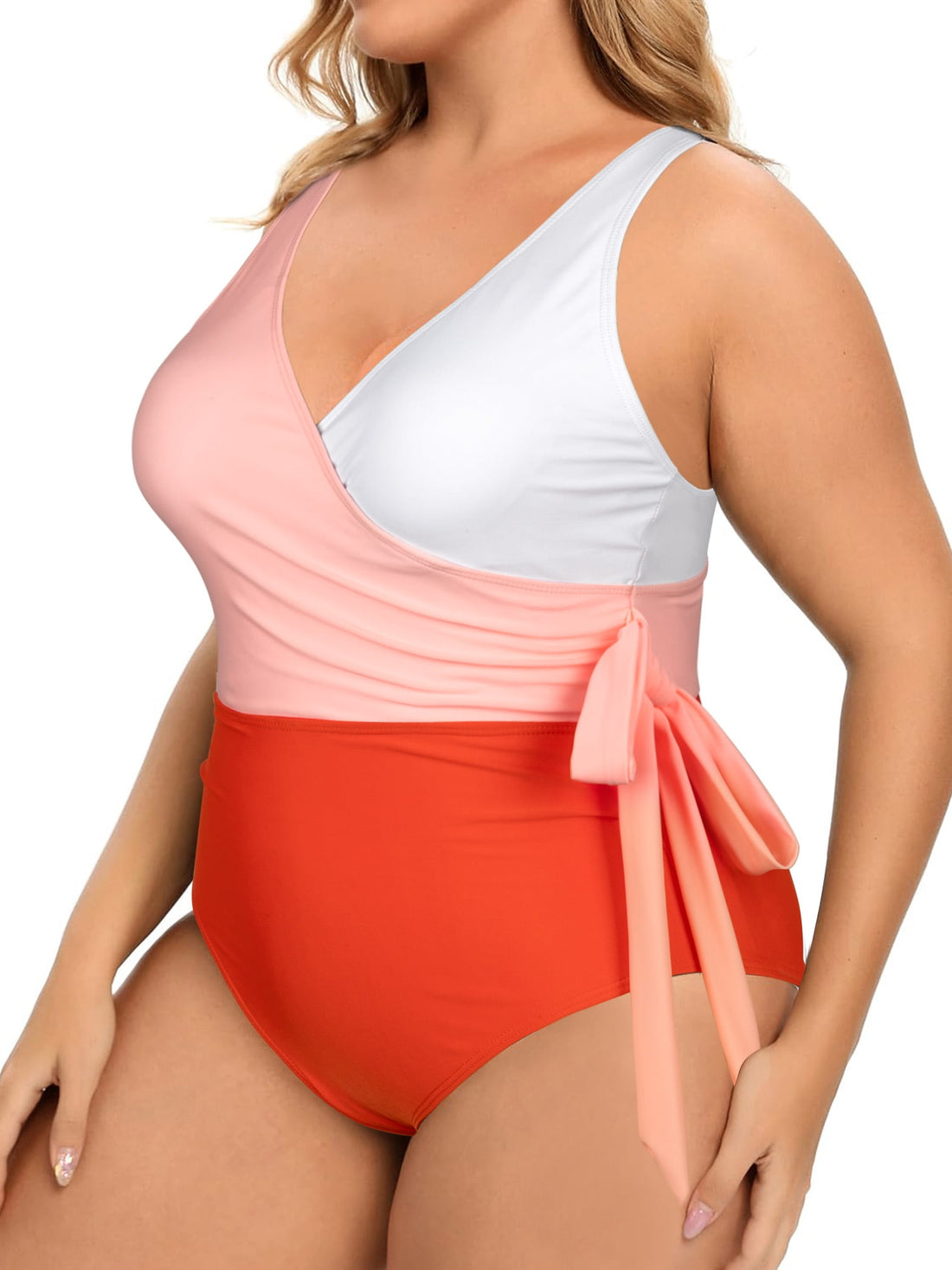 Plus Size One Piece Swimsuits Full Coverage Swimwear Tummy Control Bathing Suits