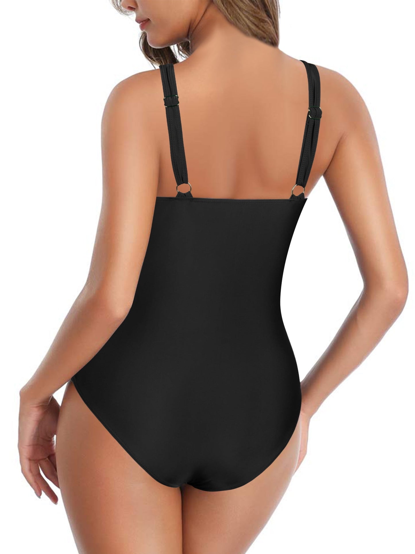 Tummy Control Swimsuits Slimming One Piece Bathing Suit Retro Ruched Push Up Vintage Padded Swimwear